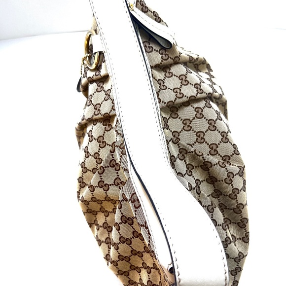 Gucci Brown GG Canvas Sukey Shoulder Bag White Beige - Picture 7 of 9